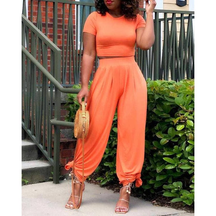 Today Fashion Pants Simple Basic Fitted Loose Short Sleeve R Homewear