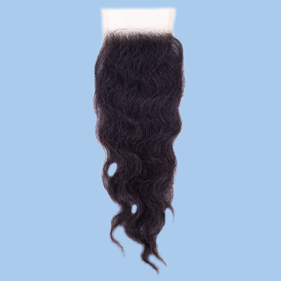 Raw Indian Curly 4x4 Transparent Closure