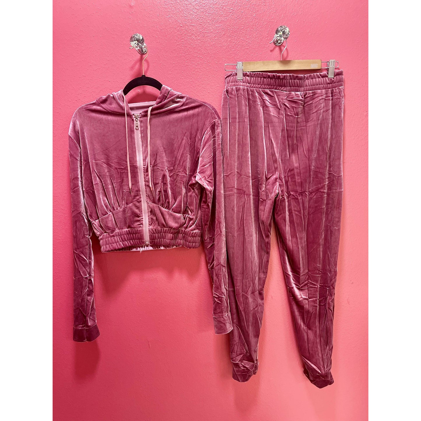 Shanta' Hair Beauty Fashion LLC Coats & Jackets Pink / L-XL Casual Ways Velour Jacket