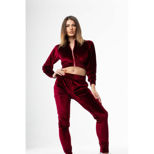 Shanta' Hair Beauty Fashion LLC Coats & Jackets Wine / L-XL Casual Ways Velour Jacket