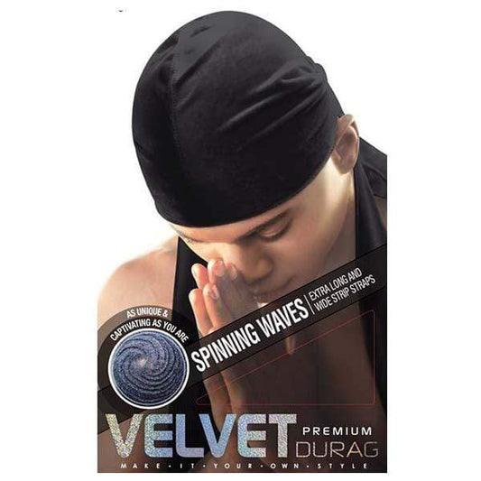 Shanta' Hair Beauty Fashion LLC Durag Black Velvet Premium Durag
